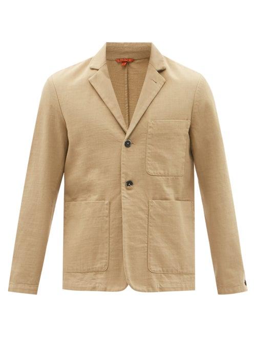 Mens Rtw Barena Venezia - Refada Single-breasted Cotton-twill Blazer - Mens - Beige