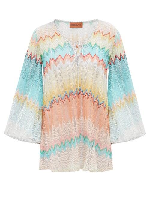 Matchesfashion.com Missoni Mare - Sunset Zigzag Knitted Kaftan - Womens - Multi