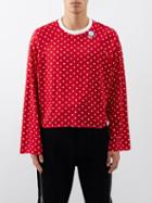 Liberal Youth Ministry - Polka Dot-print Jersey Long-sleeved T-shirt - Mens - Red