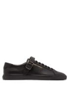 Matchesfashion.com Saint Laurent - Andy Buckled Low Top Leather Trainers - Mens - Black