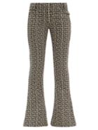 Matchesfashion.com Balmain - Wool-hopsack Bootcut Suit Trousers - Womens - Black White