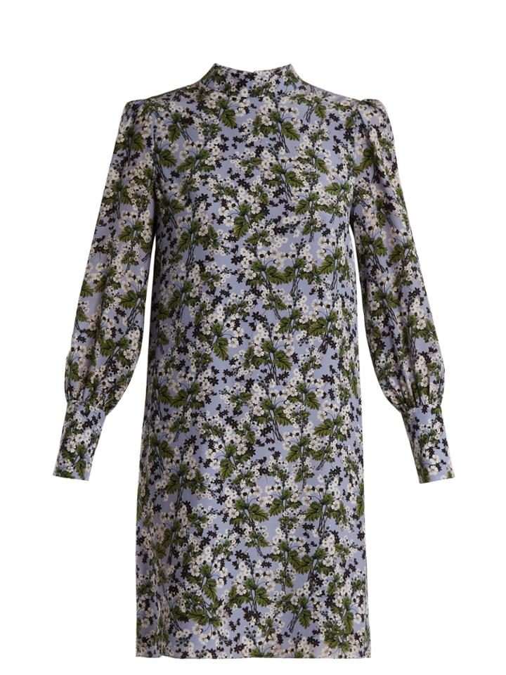 Erdem Mirela Blouson-sleeved Silk Crepe De Chin Dress