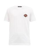 Matchesfashion.com Dolce & Gabbana - Logo-appliqu Cotton-jersey T-shirt - Mens - White