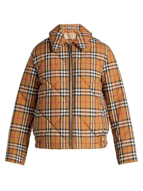 Matchesfashion.com Burberry - Knowstone Quilted Vintage Check Bomber Jacket - Womens - Multi