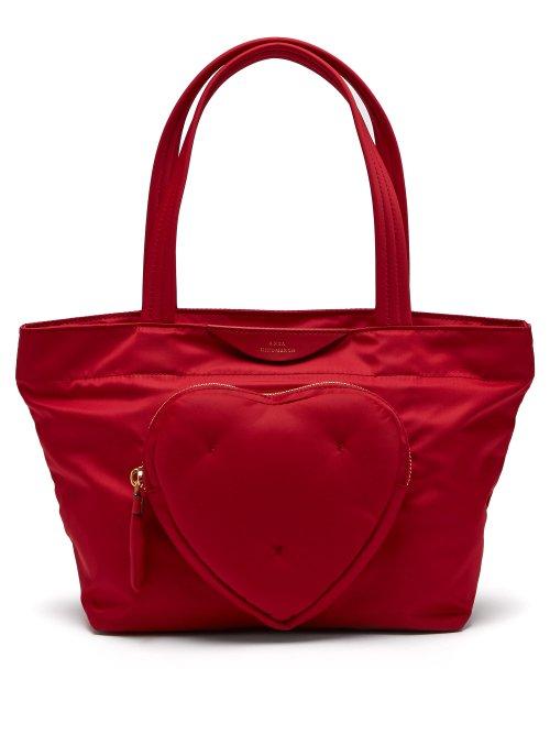 Matchesfashion.com Anya Hindmarch - Chubby Heart Nylon Tote Bag - Womens - Red