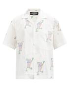 Matchesfashion.com Jacquemus - Flip Flop-print Cotton-poplin Shirt - Mens - White