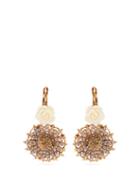 Matchesfashion.com Dolce & Gabbana - Crystal Embellished Rose & Daisy Earrings - Womens - Gold