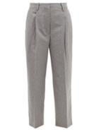 Matchesfashion.com Acne Studios - Trea Wool Blend Straight Leg Tailored Trousers - Womens - Light Grey