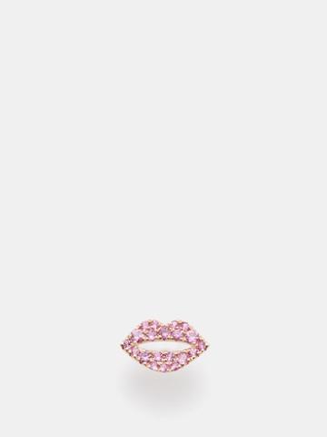 Roxanne First - Scarlett Kiss Sapphire & 14kt Rose-gold Earring - Womens - Pink Multi