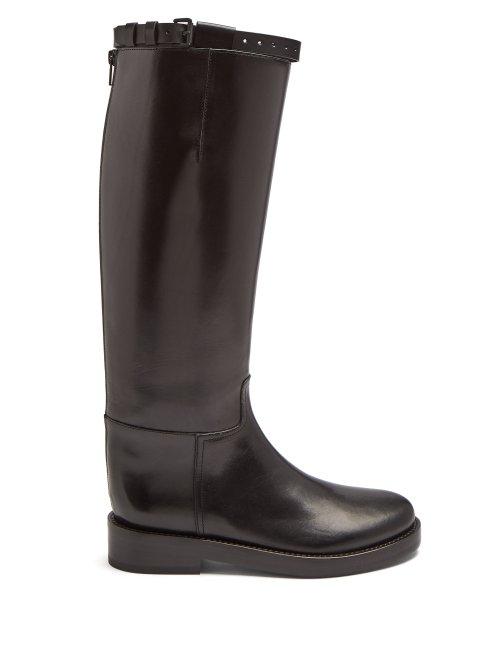 Matchesfashion.com Ann Demeulemeester - Knee High Leather Boots - Womens - Black