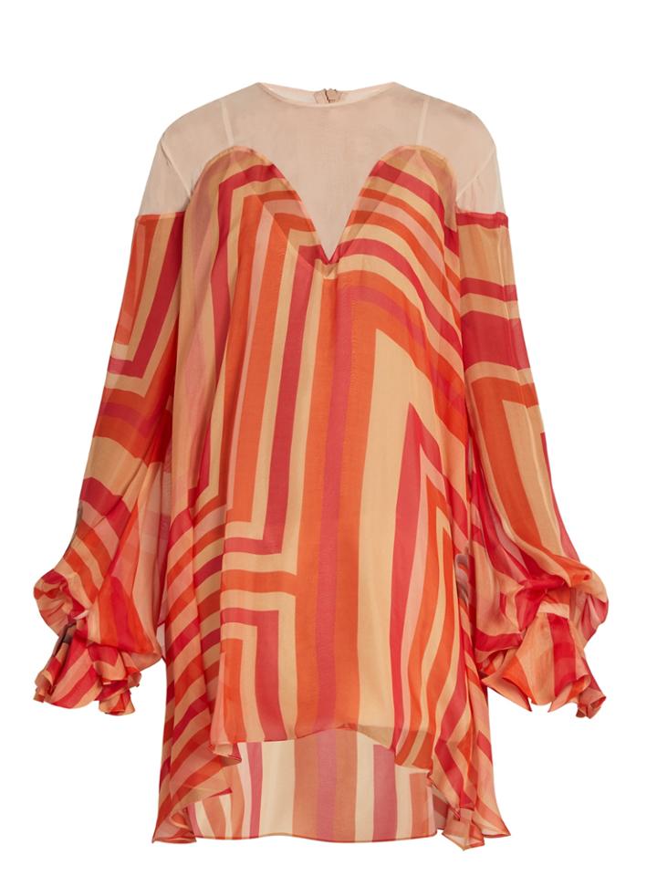 Katie Eary Geo-print Silk-chiffon Dress