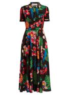 Valentino Tropical Dream-print Crepe De Chine Midi Dress