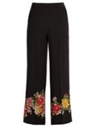 Etro Palazzo Floral-detail Wide-leg Silk Trousers