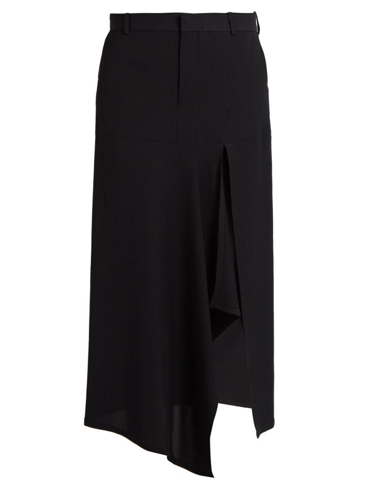 Raey Pinstriped Asymmetric-slit Twill Skirt