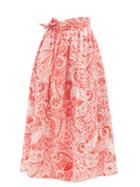 Mara Hoffman - Katrine Andonia-print Organic-cotton Wrap Skirt - Womens - Red Print