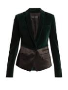 Matchesfashion.com Haider Ackermann - Nyssa Single Breasted Velvet Blazer - Womens - Green