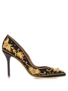 Malone Souliers Brenda Embroidered Velvet Pumps