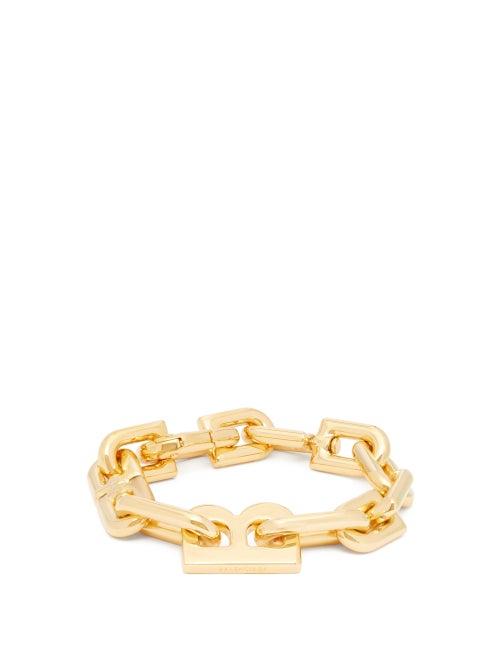 Matchesfashion.com Balenciaga - B-plaque Chain Bracelet - Womens - Gold
