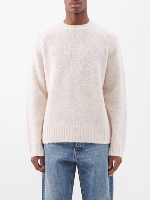 Acne Studios - Kowhai Embroidered-logo Wool Sweater - Mens - Cream