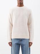 Acne Studios - Kowhai Embroidered-logo Wool Sweater - Mens - Cream