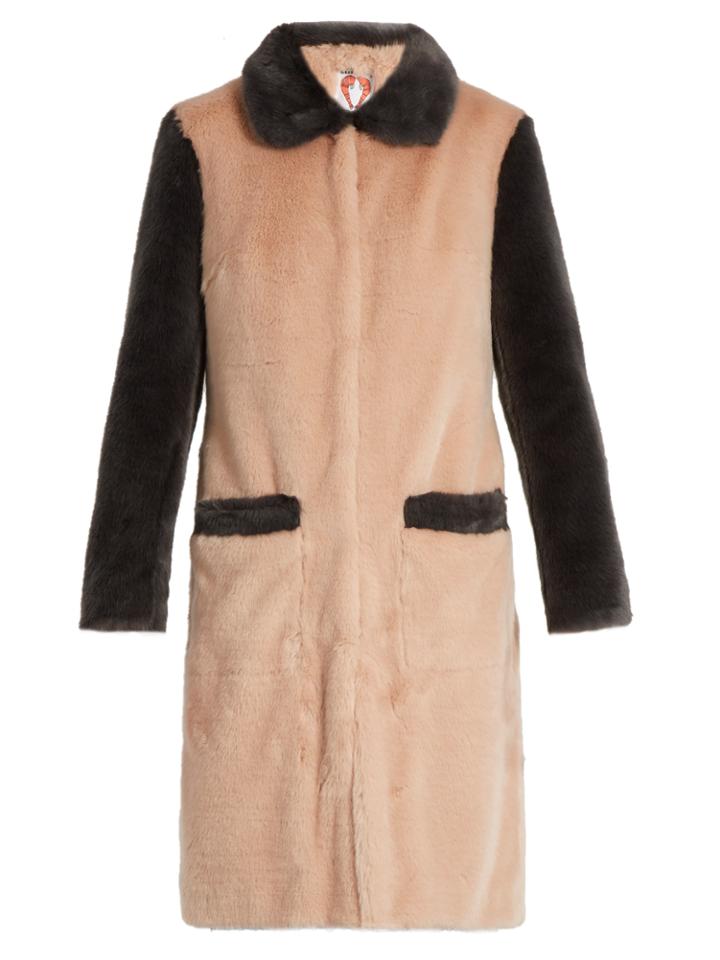 Shrimps Contrast Trim Faux-fur Coat