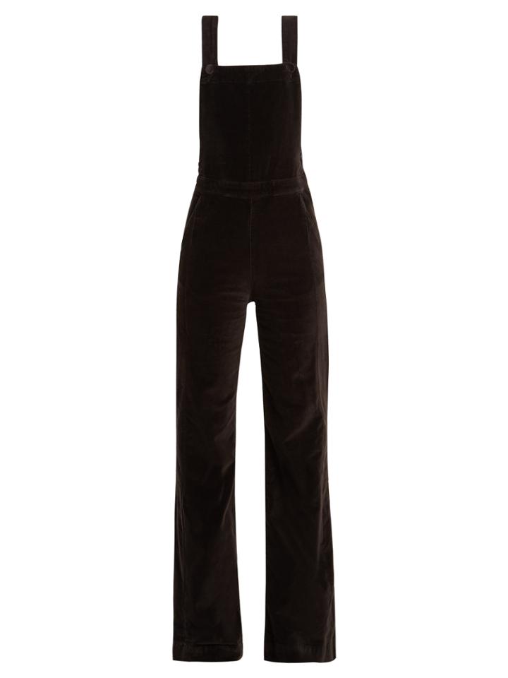 Frame Flared-leg Velvet Dungarees