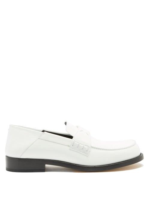 Matchesfashion.com Maison Margiela - Camden Leather Penny Loafers - Womens - White