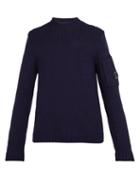 Matchesfashion.com C.p. Company - Lens Trim Wool Blend Sweater - Mens - Navy