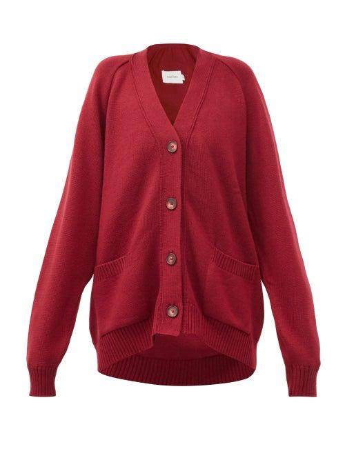 Matchesfashion.com Marques'almeida - Oversized Merino-wool Cardigan - Womens - Burgundy