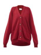 Matchesfashion.com Marques'almeida - Oversized Merino-wool Cardigan - Womens - Burgundy