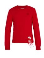 Matchesfashion.com Maison Margiela - Distressed Wool Sweater - Mens - Red