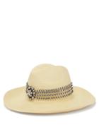 Matchesfashion.com Gucci - Crystal Embellished Faux Straw Hat - Womens - Beige