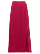 Matchesfashion.com Osree - Lumire Lam Wrap Skirt - Womens - Dark Pink