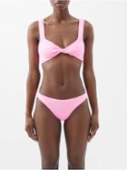 Hunza G - Juno Twisted Crinkle-knit Bikini - Womens - Pink