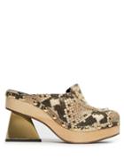 Matchesfashion.com Marques'almeida - Python Effect Leather Clog Mules - Womens - Python
