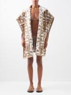 Burberry - Reversible Tb-jacquard Cotton-terry Cape - Womens - Beige White