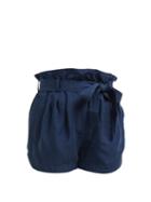 Matchesfashion.com Frame - Paperbag Waist Linen Blend Shorts - Womens - Navy