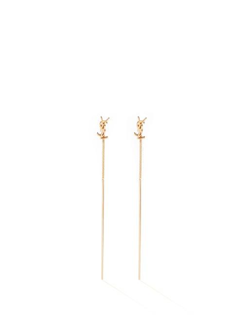 Saint Laurent - Opyum Ysl Drop Earrings - Womens - Gold