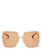Matchesfashion.com Gucci - Oversized Square Acetate Sunglasses - Womens - Pink