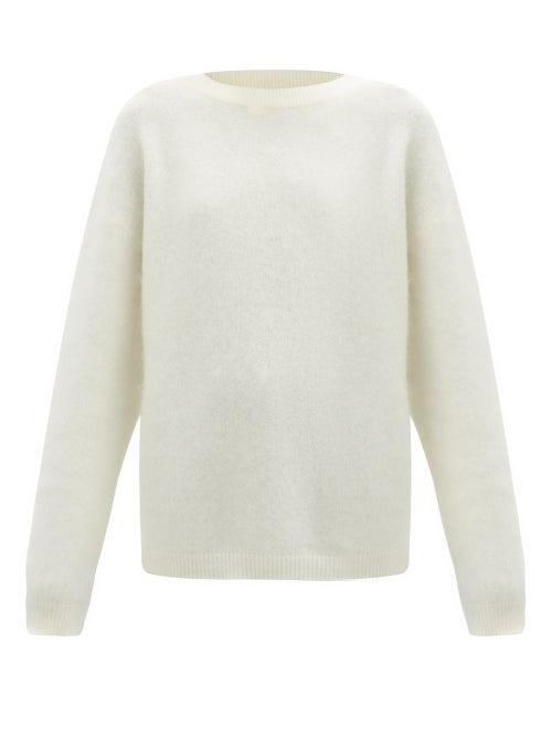 Matchesfashion.com Acne Studios - Dropped-shoulder Brushed-knit Sweater - Womens - Ivory