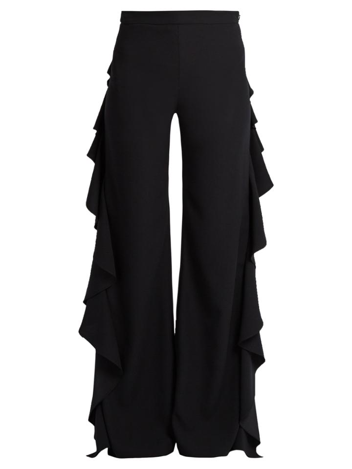 Sara Battaglia High-rise Flared Cady Trousers