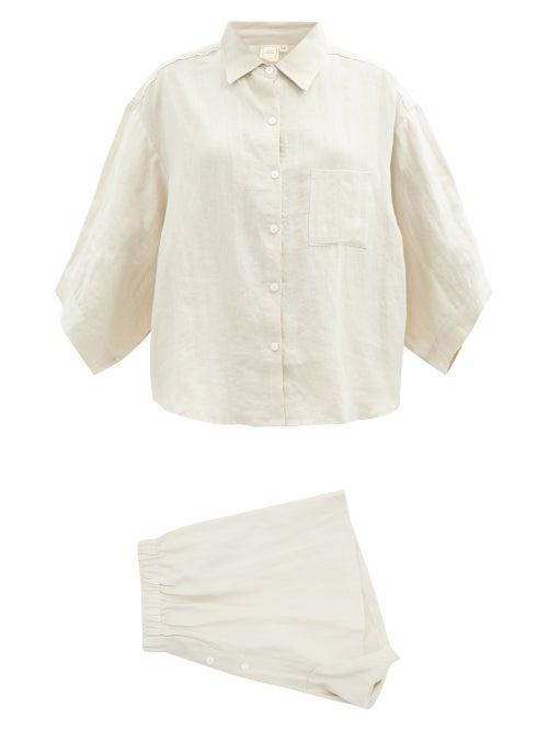 Deiji Studios - 03 Short Linen Pyjamas - Womens - Beige
