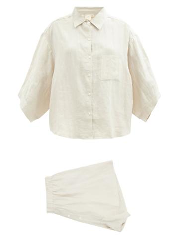 Deiji Studios - 03 Short Linen Pyjamas - Womens - Beige