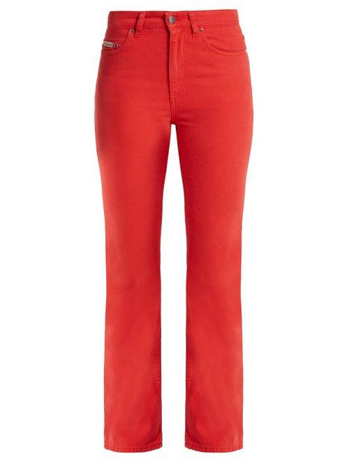 Matchesfashion.com Alexachung - High Rise Bootcut Jeans - Womens - Red