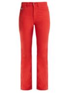 Matchesfashion.com Alexachung - High Rise Bootcut Jeans - Womens - Red