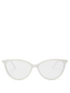 Matchesfashion.com Saint Laurent - Cat Eye Acetate Frame Glasses - Womens - Ivory