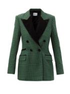 Matchesfashion.com Racil - Double-breasted Wool-blend Houndstooth Jacket - Womens - Black Green
