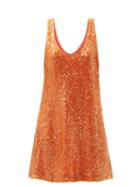 Matchesfashion.com Galvan - Delirium Sequinned-crepe Mini Dress - Womens - Orange