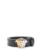 Matchesfashion.com Versace - Bi-tone Medusa-buckle Leather Belt - Mens - Black