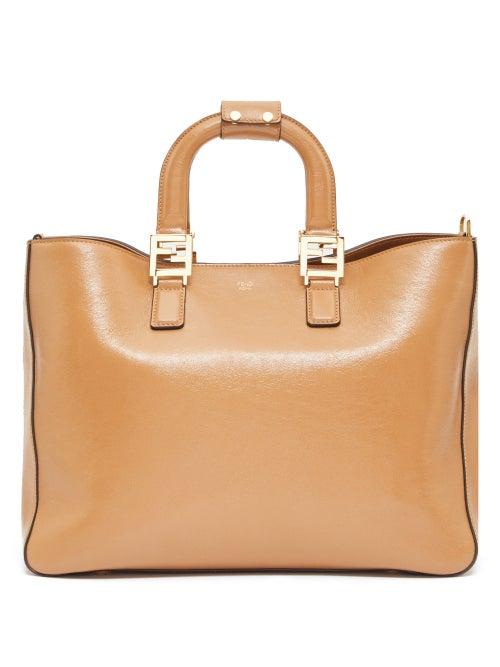 Matchesfashion.com Fendi - Ff Leather Tote Bag - Womens - Tan